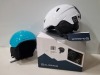 20 X BRAND NEW GLISSADE HELMETS IN SIZES - S-M-L - MODEL ICY - FALCON - BOMBER IN COLOURS MULTI COLOUR- BLACK - WHITE (SOME BOXES MAY BE DAMAGED)