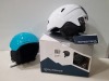 20 X BRAND NEW GLISSADE HELMETS IN SIZES - S-M-L - MODEL ICY - FALCON - BOMBER IN COLOURS MULTI COLOUR- BLACK - WHITE- (SOME BOXES MAYBE DAMAGED)