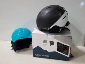 20 X BRAND NEW MIXED HELMET LOT TO INCLUDE SOLOMON - ROLLER BLADE - BLIZZARD AND UVEX HELMETS IN WHITE - BLACK - ORANGE IN MIXED SIZES (SOME BOXES MAYBE DAMAGED)