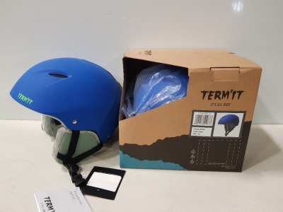 20 X BRAND NEW TERMIT SNOWBOARDING HELMETS IN BLUE SIZES XS- S - (SOME BOXES MAYBE DAMAGED)