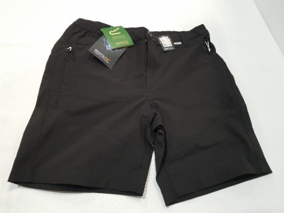 14 X BRAND NEW BNWT MENS HIGH TONE REGATTA MID LENGTH WALKING SHORTS IN BLACK IN MIXED SIZES (RRP £55 EACH- TOTAL £770) IN ONE TRAY - TRAY NOT INCLUDED