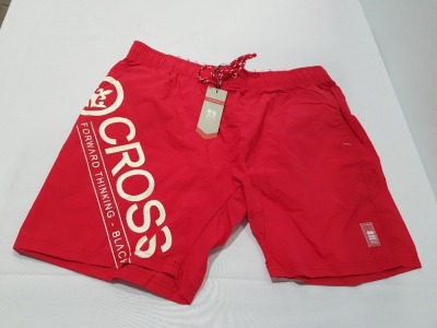 10 X BRAND NEW MENS DESIGNER CROSS-HATCH SWIMMING SHORTS IN SIZE LARGE AND 2XL (RRP £25 EACH- TOTAL£250) IN ONE TRAY- TRAY NOT INCLUDED