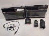 2 PC AUDIO SET IE. SONY UTX-P40WIRELESS AUDIO MICROPHONE XLR PLUG-ON TRANSMITTER PLUS A SONY URX-P40 PORTABLE WIRELESS RECEIVER