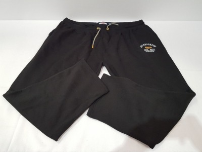 9 X BRAND NEW DUKE MENS BLACK KING SIZED JOGGERS WITH EMBROIDERY AND PRINT (RRP £34.99- TOTAL £314) IN ONE TRAY - TRAY NOT INCLUDED