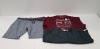 8 X BRAND NEW MIXED DUKE TEES CLOTHING THIS INCLUDES SHORTS, PK POLOS T-SHIRTS AND TROUSERS ALL IN MIXED STYLES AND SIZES ( TOTAL RRP £319.92) IN ONE TRAY- TRAY NOT INCLUDED