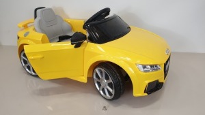 BRAND NEW BOXED RIDE-ON AUDI TT RS ROADSTER IN YELLOW (BATTERY POWERED 6V W/RC) FORWARD AND REVERSE - IN 1 BOX