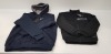 5 X BRAND NEW DISSIDENT HOODIE TRACKSUIT JACKETS SIZES 2 SMALL IN BLACK AND 1 MEDIUM, 2 XL IN NAVY IN ONE TRAY- TRAY NOT INCLUDED