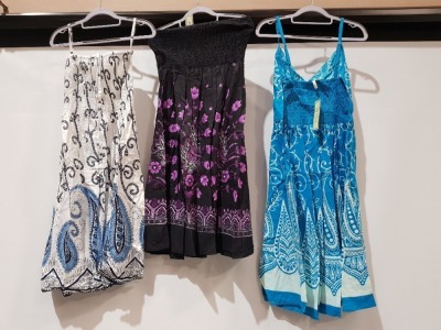24 X BRAND NEW MIXED STYLES AND SIZES PISTACHIO SUMMER DRESSES- RRP £25 TOTAL £600 IN TWO TRAYS- TRAYS NOT INCLUDED