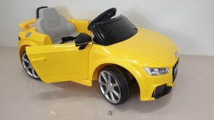 BRAND NEW BOXED RIDE-ON AUDI TT RS ROADSTER IN YELLOW (BATTERY POWERED 6V W/RC) FORWARD AND REVERSE - IN 1 BOX