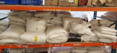 25 BRAND NEW BEDDING LOT CONTAINING GOOSE FEATHER DOWN 13.5 TOG SUPERKING DUVET- KING SIZED LUXURY QUILTED MATTRESS PROTECTOR - GOOSE FEATHER DOWN 10.5 TOG SINGLE DUVET - THE FINE BEDDING COMPANY MATTRESS PROTECTOR- 30 X 75 COROVIN MATTRESS PAD ELASTIC