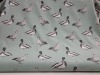 1 X EMBROIDED CURTAIN FABRIC - 20 M - EGGSHELL WITH DUCK DESIGN - RRP £14.99 PER METRE