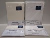 120 X PIECE BRAND NEW MIXED BEDDING LOT CONTAINING MULTIPLE MUSBURY MIXED SINGLE AND DOUBLE FLAT BED SHEETS IN CRÈME- LUXURY PERCALE 100% COTTON ONE PAIR PILLOW CASES HOUSEWIFE STYLE 19 X 29- MUSBURY PAIRS OF SUPERKING PILLOWCASES IN CRÈME 19 X 36 IN THRE