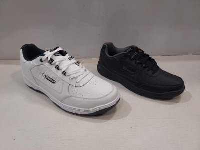 8 X GOLA TRAINERS IN BLACK/WHITE/NAVY IN MIXED SIZES- UK SIZES 7,8,9,10,15 - TOTAL RRP £320-ON ONE SHELF