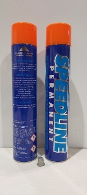 66 X BRAND NEW SPEEDLINE PERMANENT PAINT MARKING SPRAY CANS -IN ORANGE 750ML - IN 11 BOXES