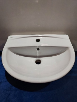 22 X BRAND NEW BOXED MITO WHITE WASH BASINS