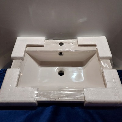 30 X BRAND NEW ELATION NARO 600 GEL STONE BASINS - CODE 849 WITH CHROME WASTE ON 1 PALLET