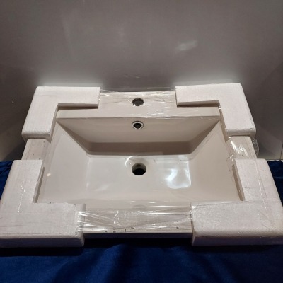 30 X BRAND NEW ELATION NARO 600 GEL STONE BASINS - CODE 849 WITH CHROME WASTE ON 1 PALLET