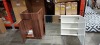 9 PIECE MIXED BATHROOM LOT CONTAINING 5 X BRAND NEW GLOSS WHITE 2 DOOR MIRROR CABINET ( 29359WM/000) AND 4 X WALNUT COLOURED VANITY UNITS ( 29253CG37) - ON FULL BAY