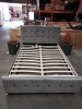 1 X VALENTINA KING SIZED BED FRAME IN LIGHT GREY VELVET