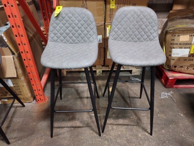 4 X BRAND NEW ENJOY THE GOOD LIFE BAR STOOLS IN LEATHER LOOK GREY IN TWO BOXES