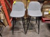 4 X BRAND NEW ENJOY THE GOOD LIFE BAR STOOLS IN LEATHER LOOK GREY IN TWO BOXES