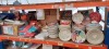 1000 + BRAND NEW MIXED LOT CONTAINING SIZE LARGE PARTY/ BARBEQUE CARDBOARD PLATES IN VARIOUS STYLES AND COLOURS - SIZE SMALL GIFT BAGS IN SUNSET STYLE - MULTI-FUNCTIONAL HAND BRUSHES IN VARIOUS COLOURS - BUNNY EAR HATS - INFORMATIONAL DISPLAY STAND - CAKE