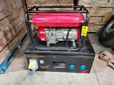 1 X HONDA 5.6 HORSEPOWER PETROL GENERATOR- WITH 110 VOLT/ 240 VOLT SPLITTERBOX