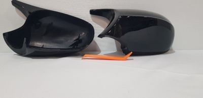 21 X BRAND NEW PAIR OF GLOSS BLACK REAR VIEW SIDE MIRROR COVERS FOR - BMW E90 - E91 - E92 - E93 - LCI FACELIFTED