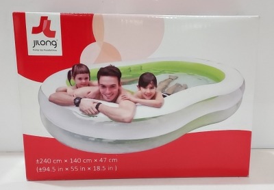 6 X BRAND NEW JLONG FIGURE 8 FAMILY POOLS - SIZE 240CM X 140 CM X 47 CM IN THREE BOXES - RRP 39.99 EACH