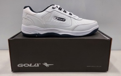 6 X BRAND NEW WHITE/NAVY GOLA TRAINERS - 2 IN UK SIZE 7 - 2 IN UK SIZE 11 - 2 IN UK SIZE 12- RRP £ 39.99 EACH