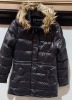 4 X BRAND NEW WOMENS BLACK BRAVE SOUL PUFFER JACKETS WITH FUR HOOD - SIZES INCLUDE 3 IN SIZE UK 8 - 1 IN SIZE UK 16 - RRP £49.99 EACH - IN ONE TRAY - TRAY NOT INCLUDED