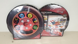 30 X BRAND NEW DISNEY CARS CREATIVE DOUGH ART KIT IN WHEEL SHAPED CASE - IN 5 BOXES