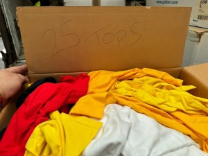 200+ BLANK TEESHIRTS (TO BE PRINTED ON) *** NOTE THIS ASSET IS LOCATED IN CROYDON ***