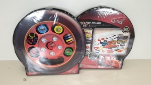 30 X BRAND NEW DISNEY CARS CREATIVE DOUGH ART KIT IN WHEEL SHAPED CASE - IN 5 BOXES