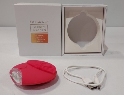 12 X BRAND NEW KATE MCIVER SECRET WEAPON PULSATING FACIAL CLEANSING BRUSHES WITH USB CHARGING CABLE - £48 RRP - TOTAL £576 - PICK LOOSE