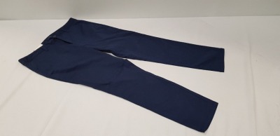 32 X BRAND NEW WOMENS CHINO TROUSERS IN NAVY IN SIZE 28R IN ONE BOX