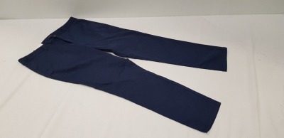 32 X BRAND NEW WOMENS CHINO TROUSERS IN NAVY IN SIZE 28R IN ONE BOX