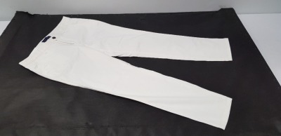 30 X BRAND NEW WOMENS CHINO TROUSERS IN WHITE IN SIZE 32R IN ONE BOX