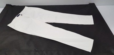 30 X BRAND NEW WOMENS CHINO TROUSERS IN WHITE IN SIZE 30R IN ONE BOX