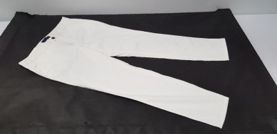 30 X BRAND NEW WOMENS CHINO TROUSERS IN WHITE IN SIZE 30R IN ONE BOX