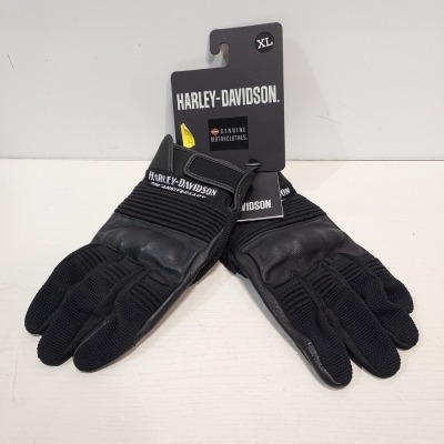 1 X BRAND NEW HARLEY DAVIDSON MENS 120TH ANNIVERYSARY REVELRY LEATHER GLOVES - SIZE XL - RRP £ 100.00 ( 97132-23VM )