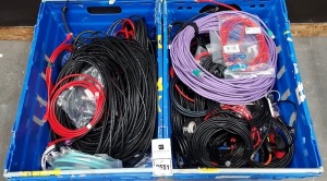 2 X TRAYS OF AUDIO / MICROPHONE CABLES (TRAYS NOT INC)