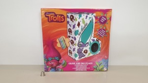 48 X BRAND NEW TROLLS 'GUY DIAMOND' COLOUR YOUR OWN VELVET SPEAKER - IN 2BOXES