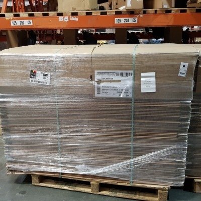 90 X BRAND NEW CARDBOARD BOXES - DIMENSIONS 800MM X 150MM X 1400 MM ON A FULL PALLET