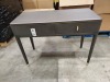 1 X DILLETTA RIBBED 2 DOOR DRESSING TABLE IN CHARCOAL GREY WITH GOLD ACCENTS ON DRAWER ( 100 X 45 X 76 CM ) (PLEASE NOTE THIS IS CUSTOMER RETURN - NO VISIBLE DAMAGE )