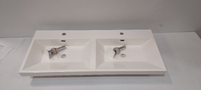 10 X BRAND NEW ELATION 1100 DOUBLE GELSTONE BASINS ( CODE : 848) (50 X 20 CM ) - ON 1 PLT