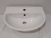 22 X BRAND NEW BOXED MITO RED 50 WHITE WASH BASINS ( W 50 X D 38.5 X H 15 CM ) - ON 1 FULL PLT