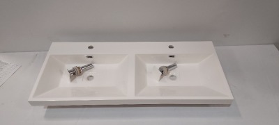 10 X BRAND NEW ELATION 1100 DOUBLE GELSTONE BASINS ( CODE : 848) (50 X 20 CM ) - ON 1 PLT