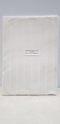 150 X BRAND NEW SHOWER CURTAINS IN WHITE AND CREAM SIZES - 180X200CM - 180X180CM -