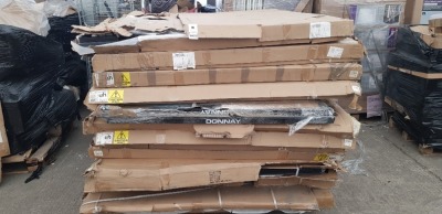 10 X DONNAY INDOOR/OUTDOOR PING PONG TABLES ON A FULL PALLET - MEASUREMENTS BOX SIZE 1600 X 1460X105MM (DAMAGED BOXES , ITEMS IN UNKNOWN CONDITION, ALL CUSTOMER RETURNS)